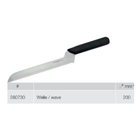 260730 Kés hullámos hajlított 20cm