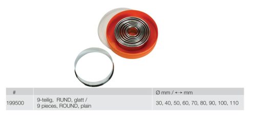 199500 Kiszúró készlet kerek sima 9-részes