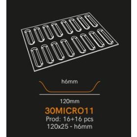   30MICRO11 Szilikon forma perforált eclair 120x25x6mm 30x40cm