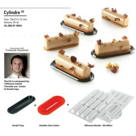 CYLINDRE30  Szilikon forma szett fehér 78x22x22mm