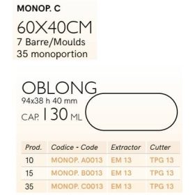 MONOP C013 Desszert forma ovális hosszú