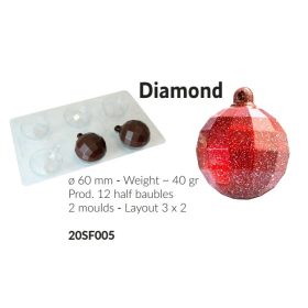   20SF005 Csokoládé öntőforma PE karácsonyi 12db/forma 60mm