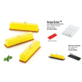 STRIPE ECLAIR95  Szilikon forma fehér 130x28x28mm