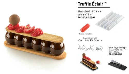 TRUFFLES ECLAIR75 Szilikon forma fehér