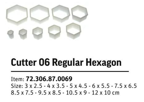 CUTTER06 Kiszúró készlet hexagon sima