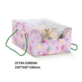 37734 Süteményes doboz cordini FLOWERS 335X235X140mm