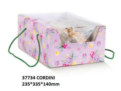 37734 Süteményes doboz cordini FLOWERS 335X235X140mm