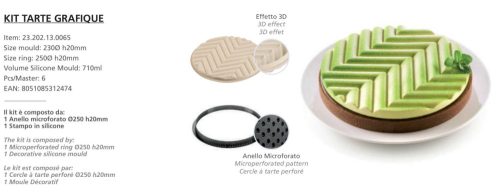 KIT TARTE RING GRAFIQUE Sütő forma szett 250x20mm