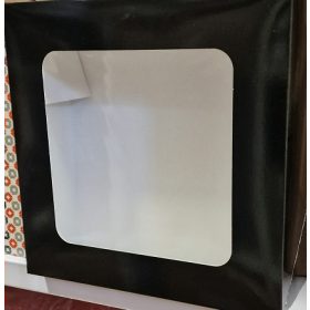 Süteményes doboz ablakos fekete 250x250x90mm