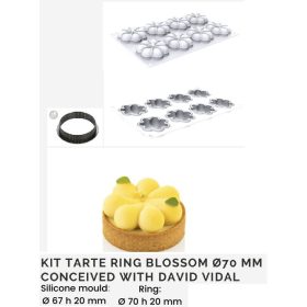   KIT TARTE RING BLOSSOM Sütő forma szett 70mm 8db/cs sütő forma+szilikon forma