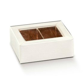 112992 Bonbon doboz 60x50x30mm seta bianco