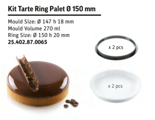 KIT TARTE RING PALET Sütő toforma szett 150x20mm 2db/cs sütő+szilikon forma