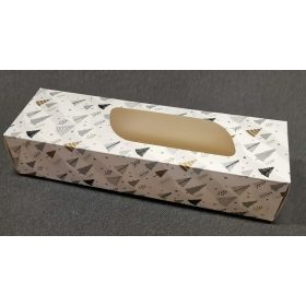   Bejglis doboz fenyő motívumos ablakos 290x60x90mm 1db-os 50db/cs