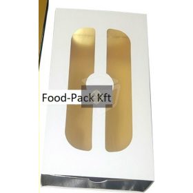   Bejglis ablakos doboz nyomatlan fehér arany tálcával 263x76x55mm 2db-os 50db/cs