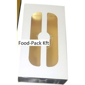   Bejglis doboz nyomatlan fehér arany tálcával 263x76x55mm 2db-os 50db/cs