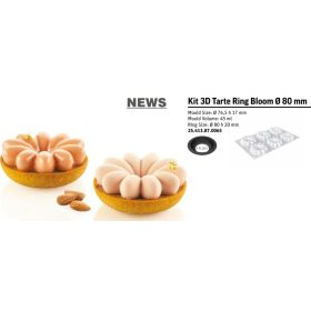   KIT TARTE RING BLOOM 3D Sütő forma szett 76,5mm 6db/cs sütő forma+szilikon forma