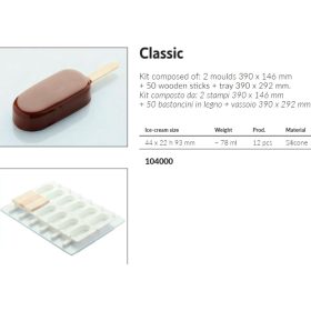 104000 Szilikon jégkrém forma+50pálcika CLASSIC