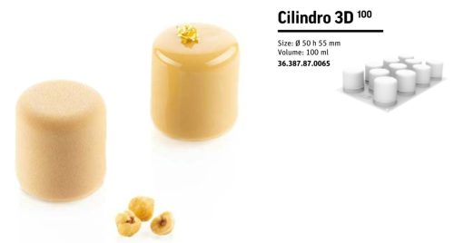 CILINDRO 3D  Szilikon forma szett fehér 50x55mm