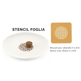 Stencil FOGLIA Dekor sablon szilikon forma gasztro
