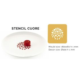 Stencil CUORE Dekor sablon szilikon forma gasztro