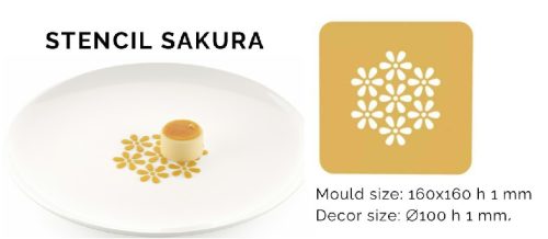 Stencil SAKURA Dekor sablon szilikon forma gasztro