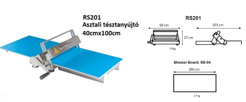 Asztali nyújtógép 40x100cm RS201