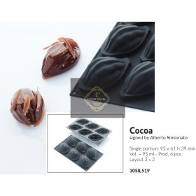 30SIL519 Szilikon forma Cocoa 95x61x39mm 6db/forma