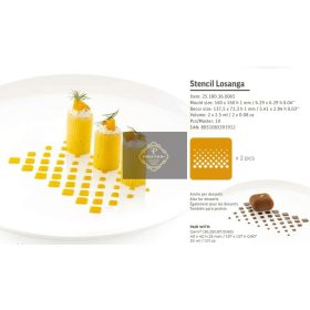 Stencil LOSANGA Dekor sablon szilikon forma gasztro