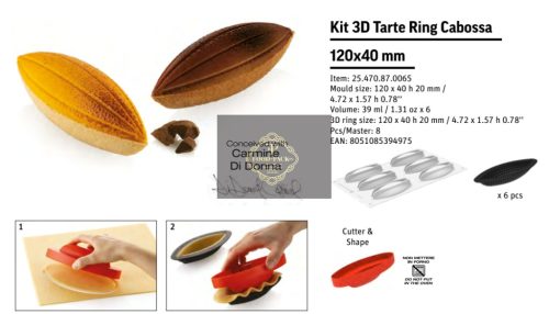 KIT TARTE RING CABOSSA Sütő forma szett 120x40mm 6db/cs sütő+szilikon SF470