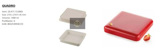 QUADRO Szilikon tortaforma 210x210x35mm