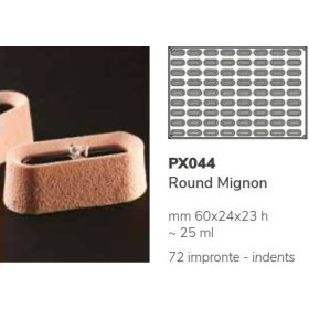 PX044 Szilikon forma 72db/f. 60x24x23mm round mignon