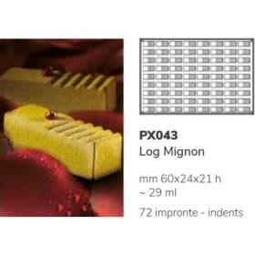 PX043 Szilikon forma 72db/f. 60x24x21mm log mignon