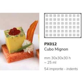 PX012 Szilikon forma 54db/f. 30x30x30mm cubo mignon