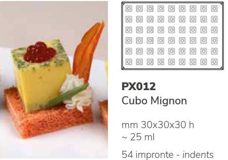 PX012 Szilikon forma 54db/f. 30x30x30mm cubo mignon