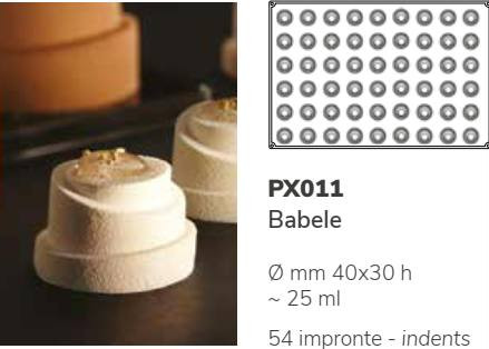 PX011 Szilikon forma 54db/f. 40x30mm babel mignon