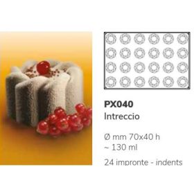 PX040 Szilikon forma 24db/f. 70x40mm intreccio