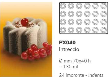 PX040 Szilikon forma 24db/f. 70x40mm intreccio