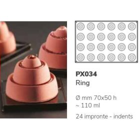 PX034 Szilikon forma 24db/f. 70x50mm ring