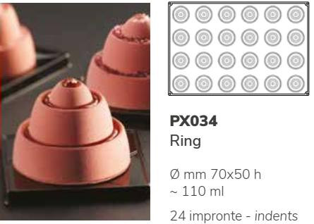 PX034 Szilikon forma 24db/f. 70x50mm ring