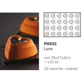 PX032 Szilikon forma 24db/f. 78x77x34mm love