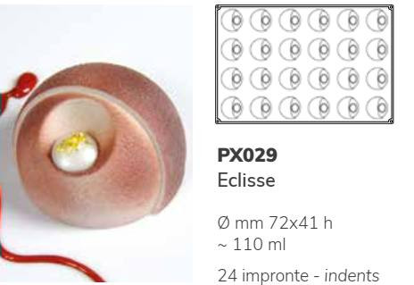 PX029 Szilikon forma 24db/f. 72x41,5mm eclisse