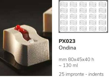 PX023 Szilikon forma 25db/f. 80x45x40mm ondina