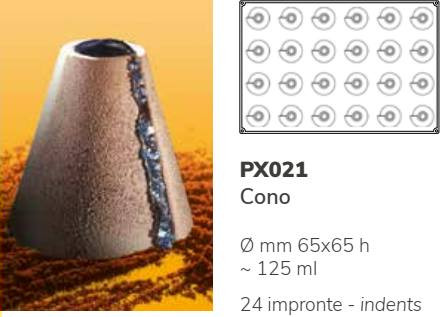 PX021 Szilikon forma 24db/f. 65x65mm cono