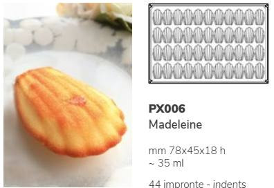 PX006 Szilikon forma 44db/f. 78x45x18mm madeleine