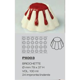 PX003 Szilikon forma 24db/f. 79x37mm briochette