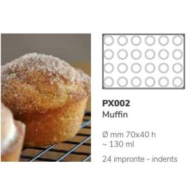 PX002 Szilikon forma 24db/f. 70x40mm muffin