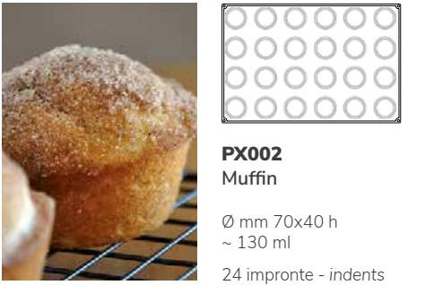 PX002 Szilikon forma 24db/f. 70x40mm muffin