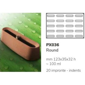PX036 Szilikon forma 20db/f. 123x35x32mm round