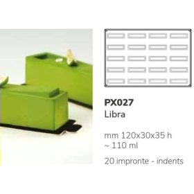 PX027 Szilikon forma 20db/f. 120x30x35mm libra