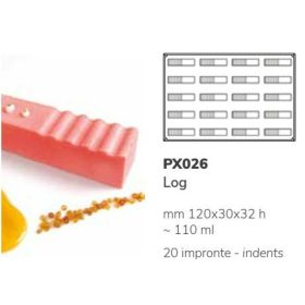 PX026 Szilikon forma 20db/f. 120x30x32mm log